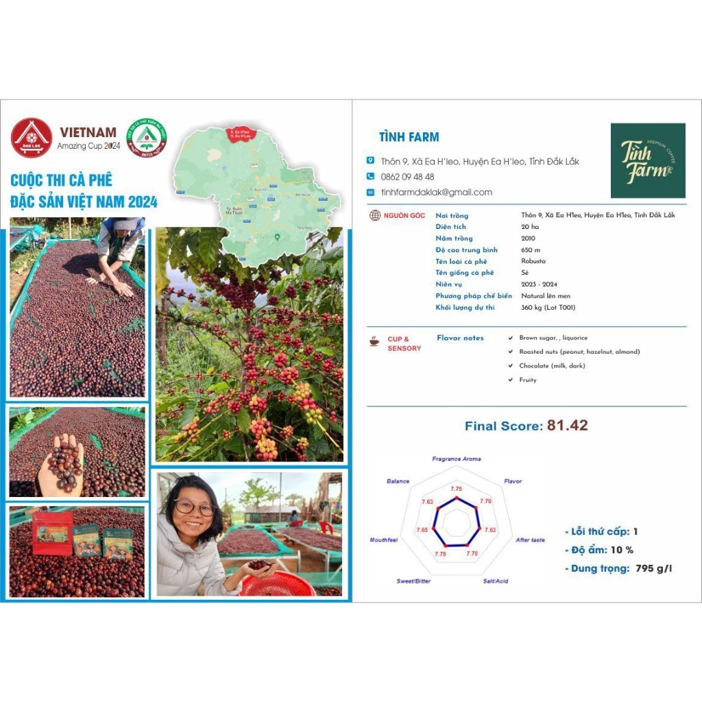 ダクラク産 イア・フレオ地区 ファインロブスタ ハニープロセス エスプレッソ用コーヒー粉 500g | SCA CQI 84.3点 高級豆