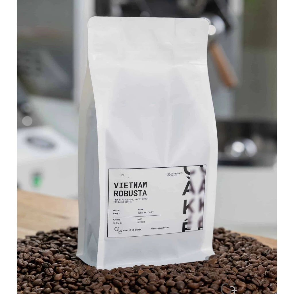 ダクラク産 ロブスタ ハニーダーク 深煎り 挽き豆 コーヒー粉 1000g (機械・エスプレッソ用) 100%完熟豆