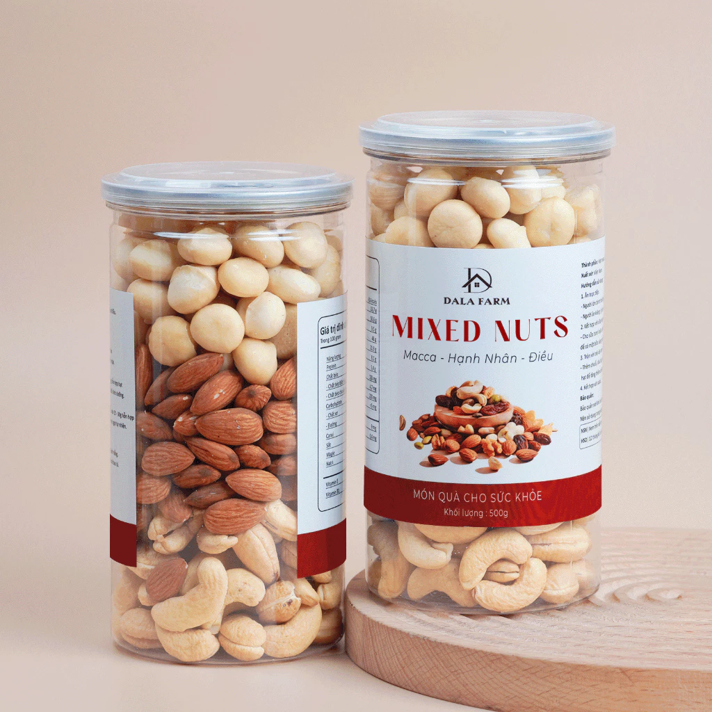 DALA 500g 無糖ミックスナッツ (マカダミア・カシュー・アーモンド) - ヘルシーおやつ