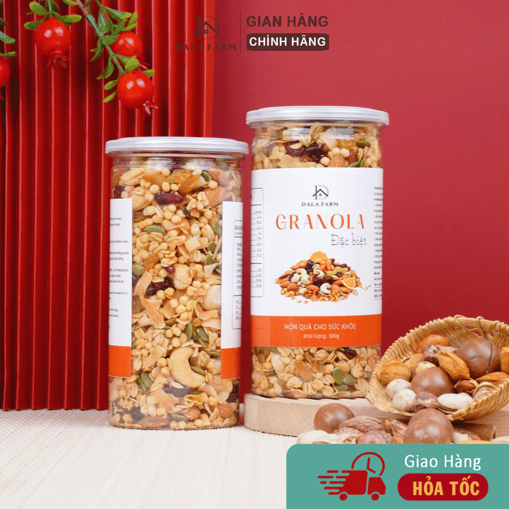 DALA 特別グラノーラ 1000g - サクサクオーツ麦35%配合、ミックスナッツ＆ドライフルーツ入り、ダイエット・栄養補助に最適