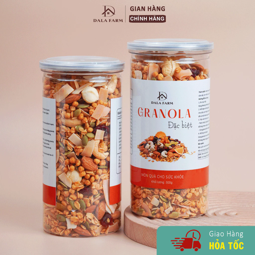 【DALA】特製ポップオーツグラノーラ 500g - ナッツ＆ドライフルーツMIX | ダイエット・栄養補給・サクサク食感