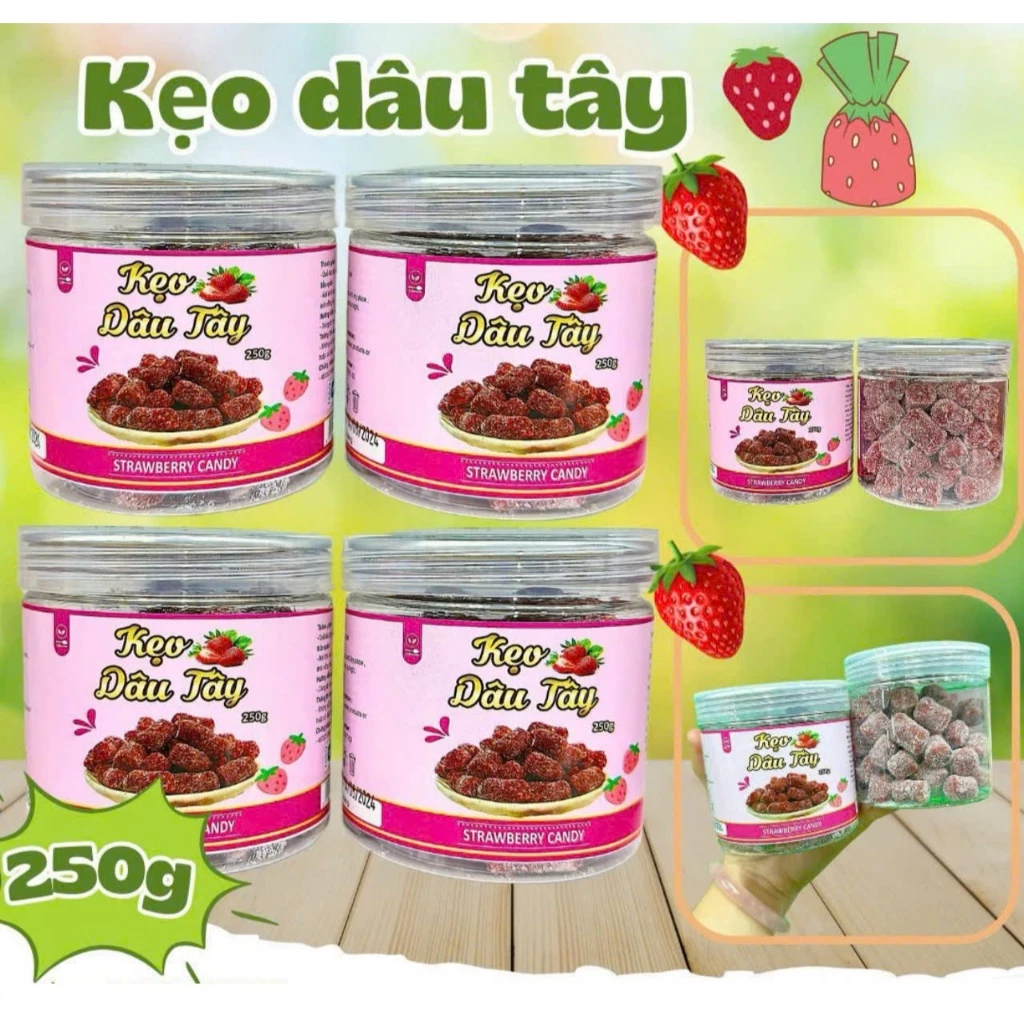 ダラット産いちごキャンディ NTFood 250g - 甘酸っぱいベトナムの味