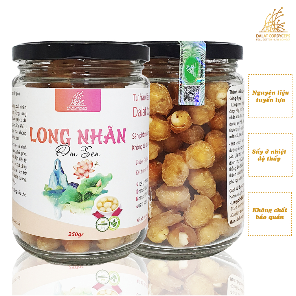 Dalat Cordyceps プレミアム ロンガンと蓮の実 手作りスイーツ 250g Dalat Cordyceps