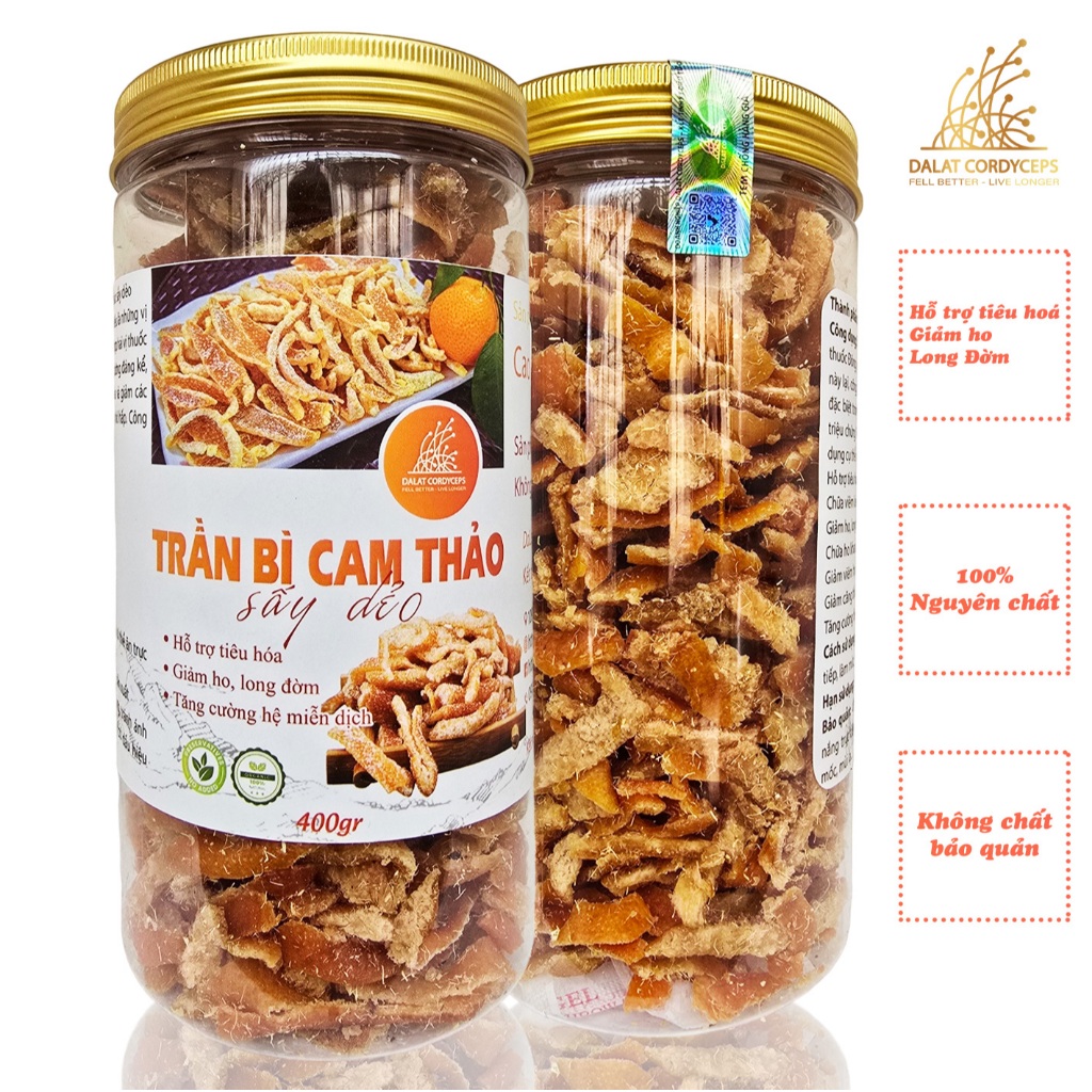Dalat Cordyceps ハーバルブレンド 陳皮と甘草 自然の調和 400g Dalat Cordyceps