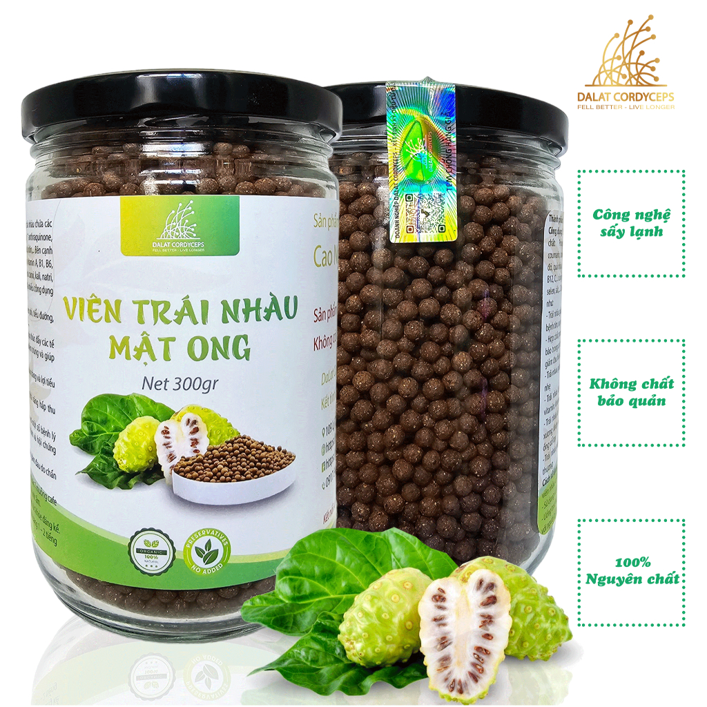 Dalat Cordyceps ハーバルタブレット ノニ＆ハニー 消化サポート 300g Dalat Cordyceps