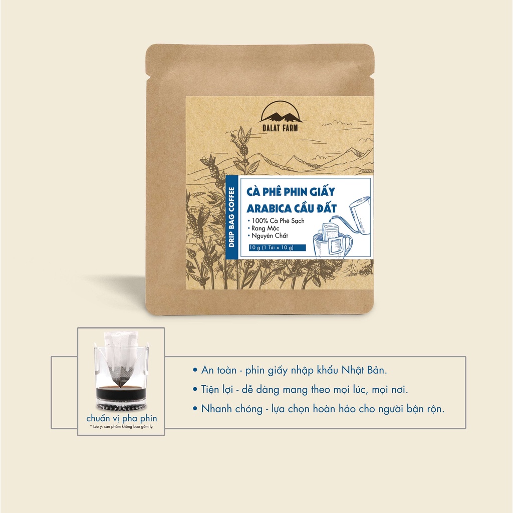 インスタントコーヒー Cau Dat アラビカコーヒー ペーパーフィルター 10g Dalat Farm