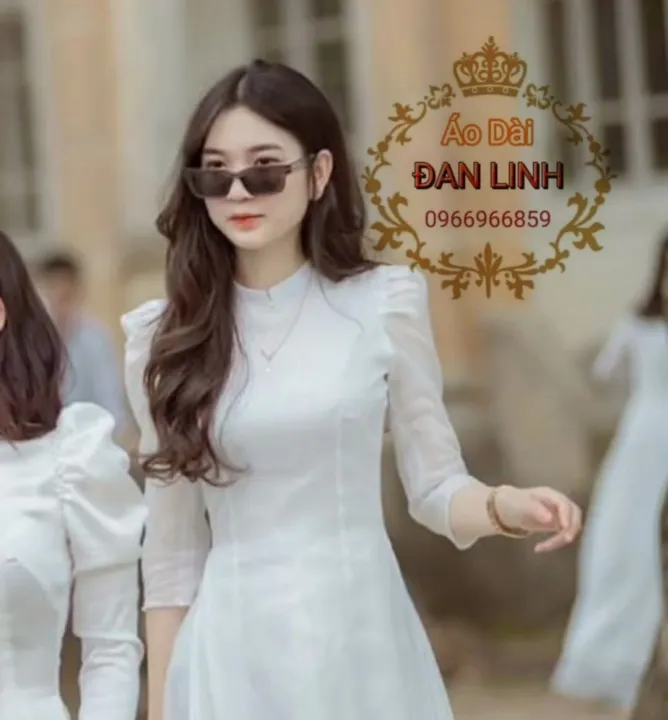 ベトナム衣装 アオダイ 白色の ロングドレス 2023年モデル Ao Dai Dan Linh
