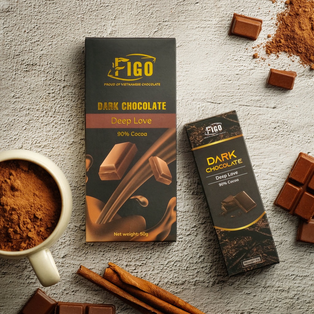 ダークチョコレート カカオ 90% 低糖ビター Figo