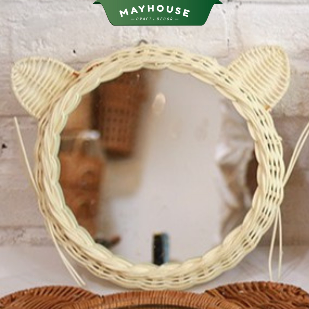 猫耳丸型ミラー 鏡 装飾 MAYHOUSE CRAFT&DECOR