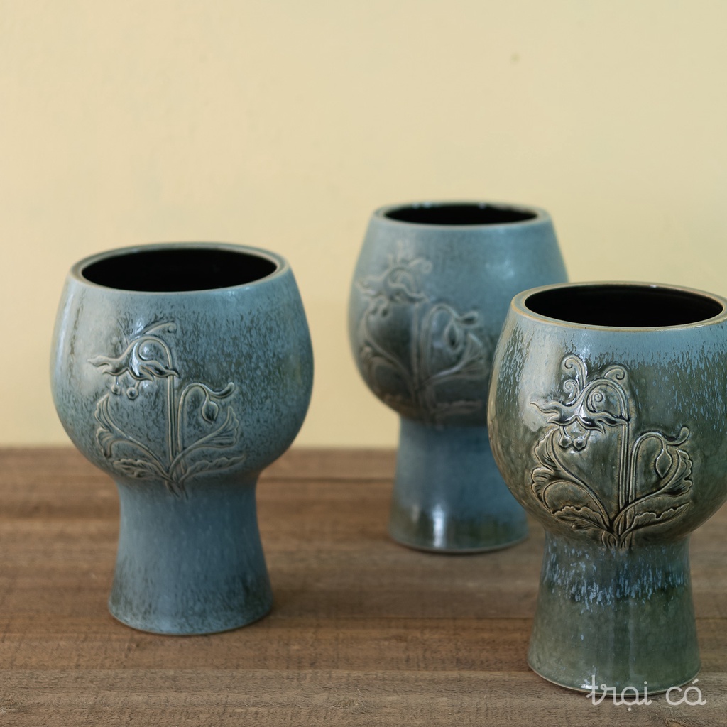 花瓶 セラミック 花模様 高品質 1500g TRAI CA