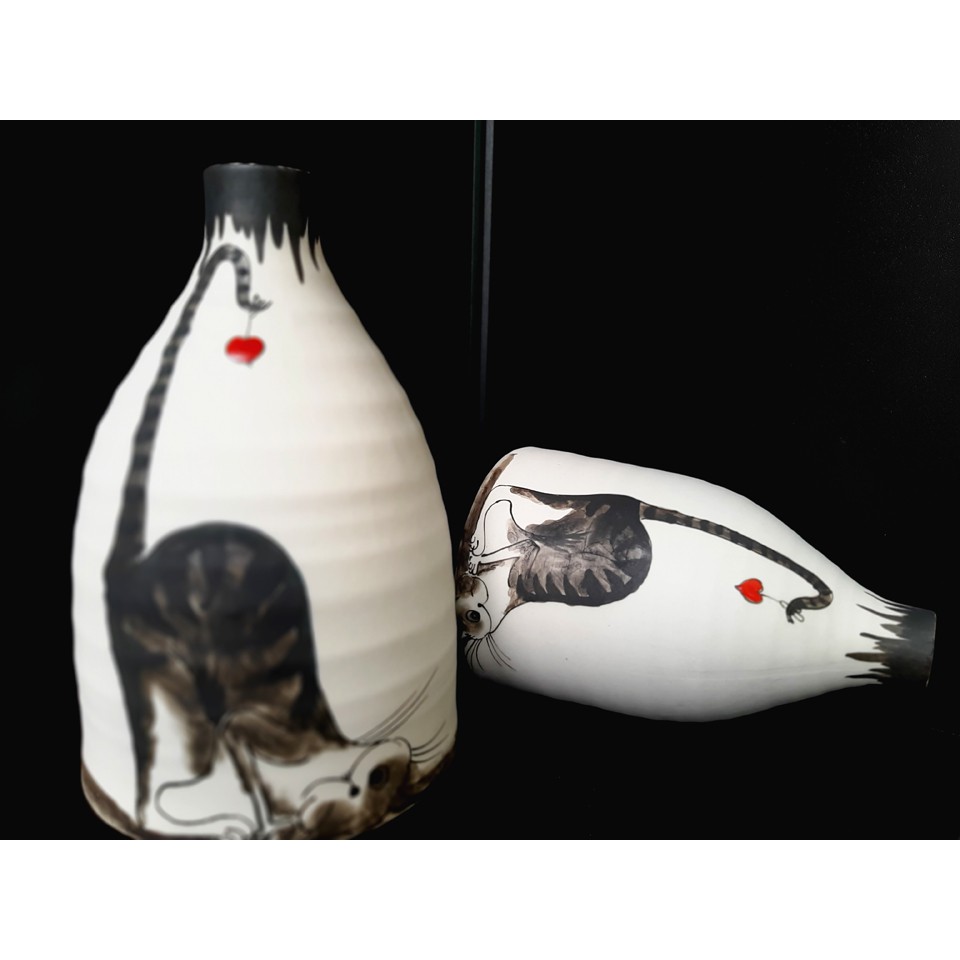 バッチャン焼き(陶器) の花瓶 OANH GIA AUTHENTIC BAT TRANG
