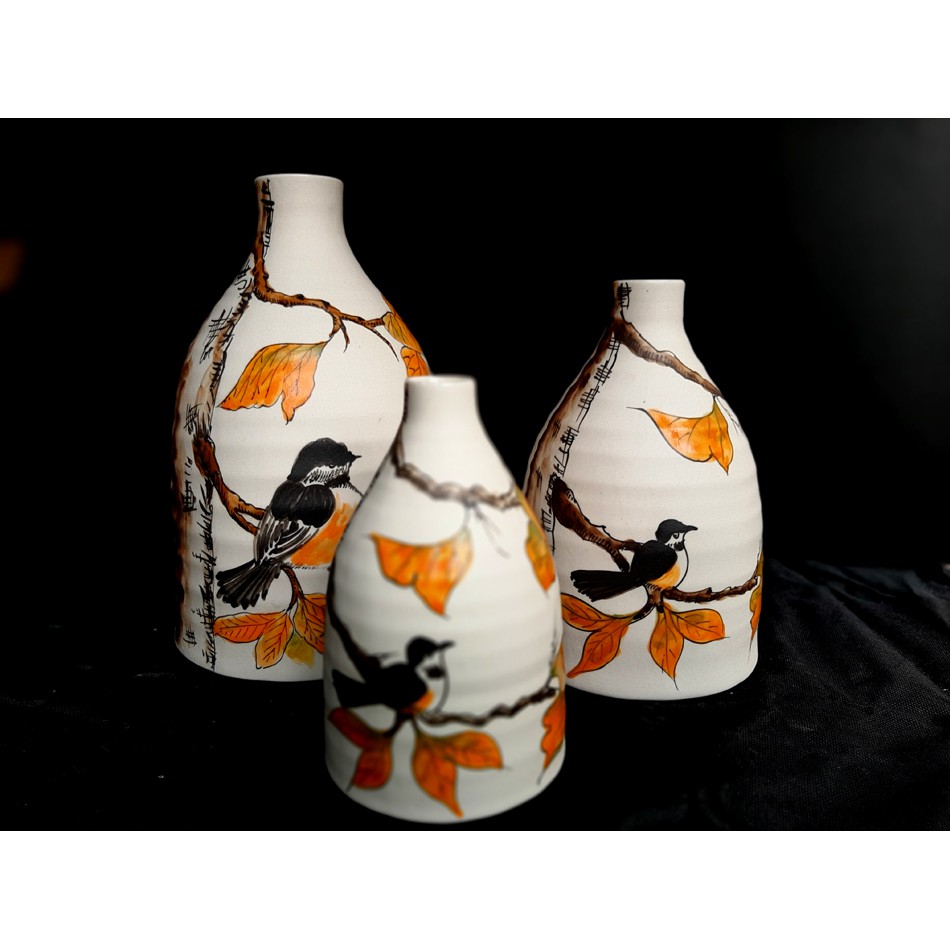 バッチャン焼き(陶器) の花瓶 OANH GIA AUTHENTIC BAT TRANG