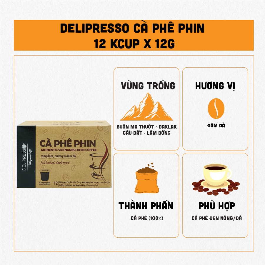 コーヒーカプセル K-Cup Delipresso 12gx12個 Phuong Vy Coffee