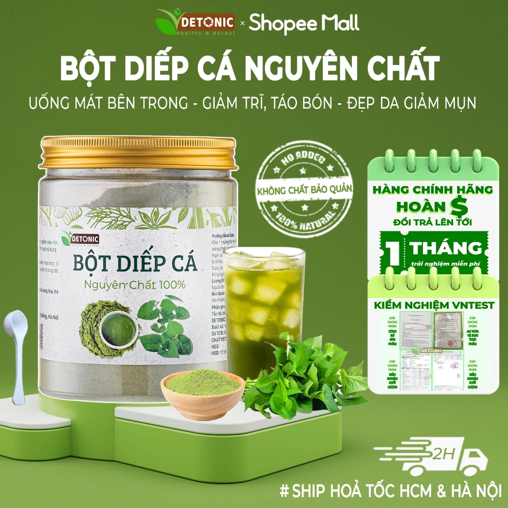 DETONIC ドクダミパウダー 500g 便秘・痔・肝臓デトックス・ホルモンニキビ対策に！天然ハーブの力