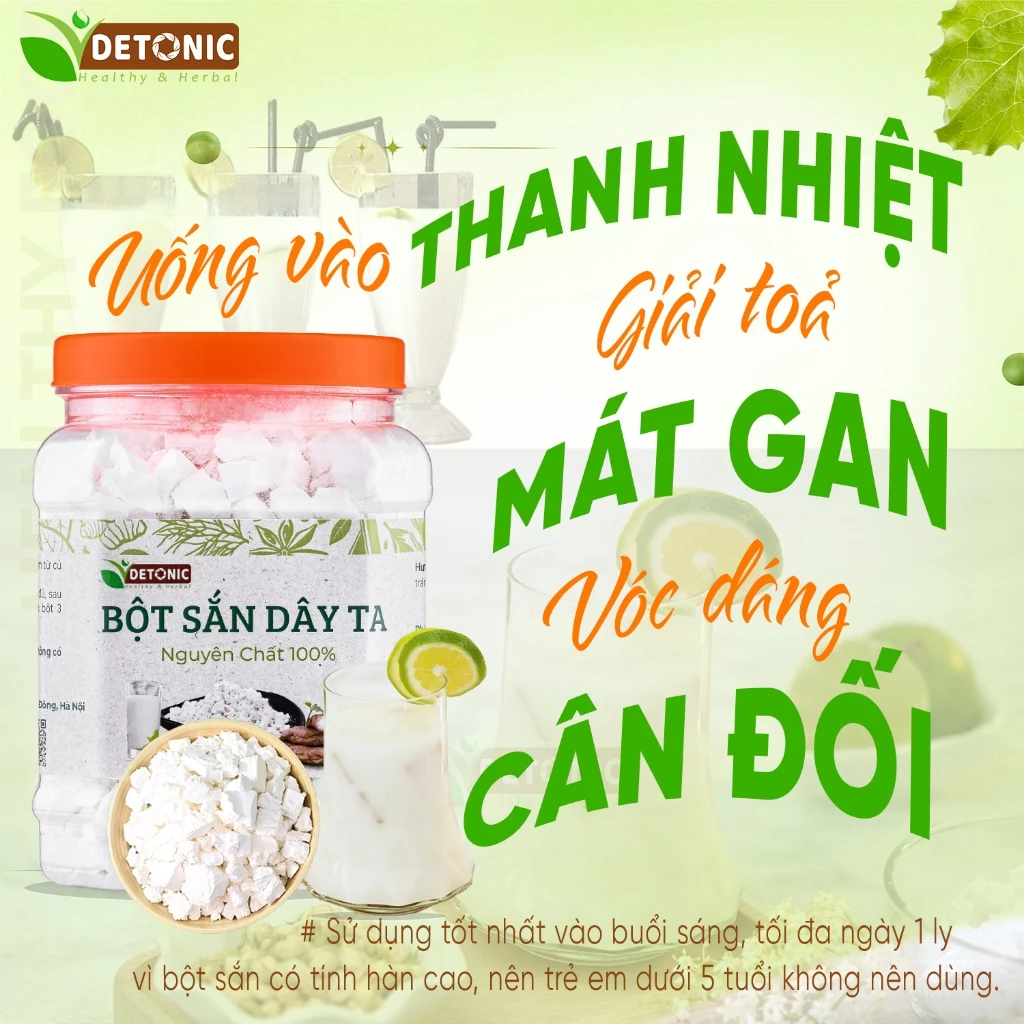 DETONIC 純粋葛粉 (くず粉) 500g - 100%天然 無添加 体質改善・デトックス・健康増進サポート