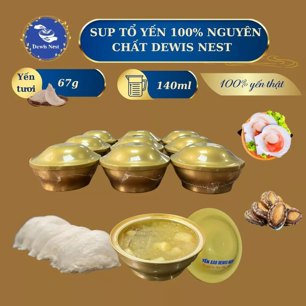 Dewis Nest 100%純粋 フリーズドライ燕の巣シーフードスープ 10食セット 栄養豊富で便利
