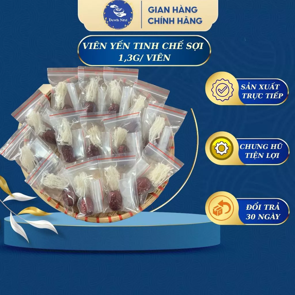 デウィスネスト 100%天然 精製スーパー繊維燕の巣 (1.3g個包装 10/15個入り) - 免疫力向上・簡単調理