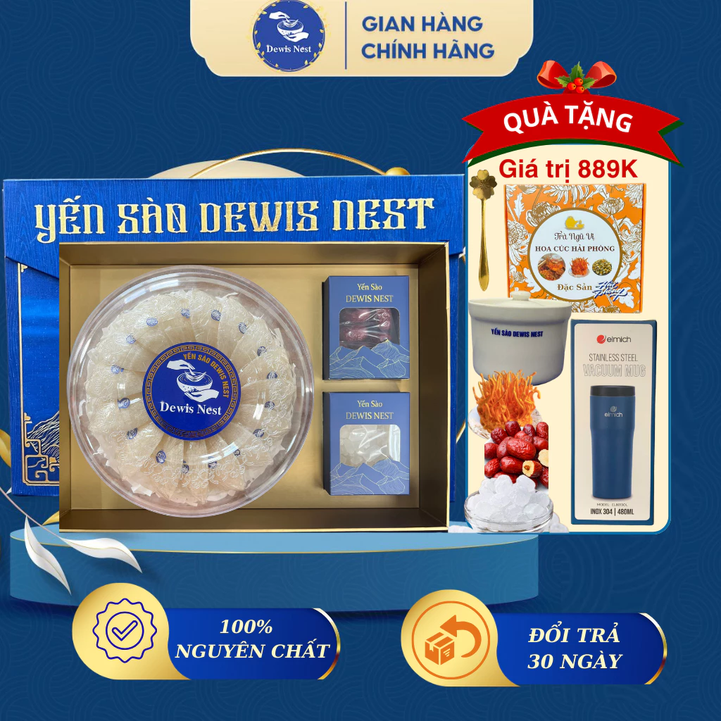 Dewis Nest カインホア産 最高級精製燕の巣 100G (5A輸出向け成形) 889K相当ギフトセット付き