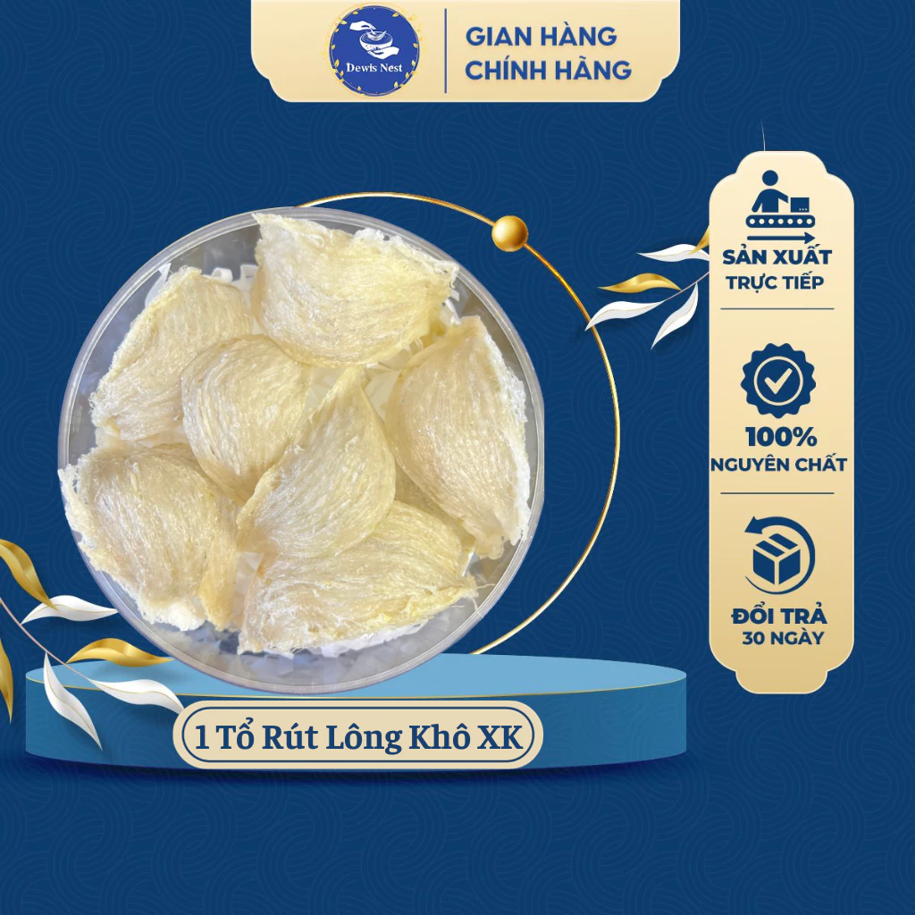 「Dewis Nest」輸出品質 乾燥毛抜き燕の巣 1個 お試し用 (6.5-7.0g) - 100%純粋 高級燕の巣