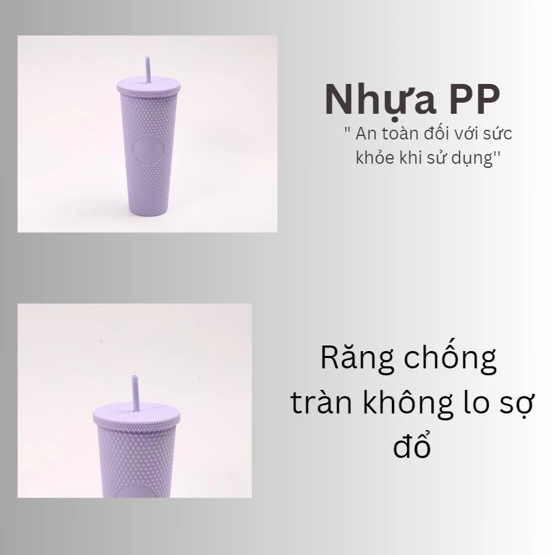 ダイヤモンド柄マットカラー断熱タンブラー 710ml PP製（緑・黒・ピンク・紫）