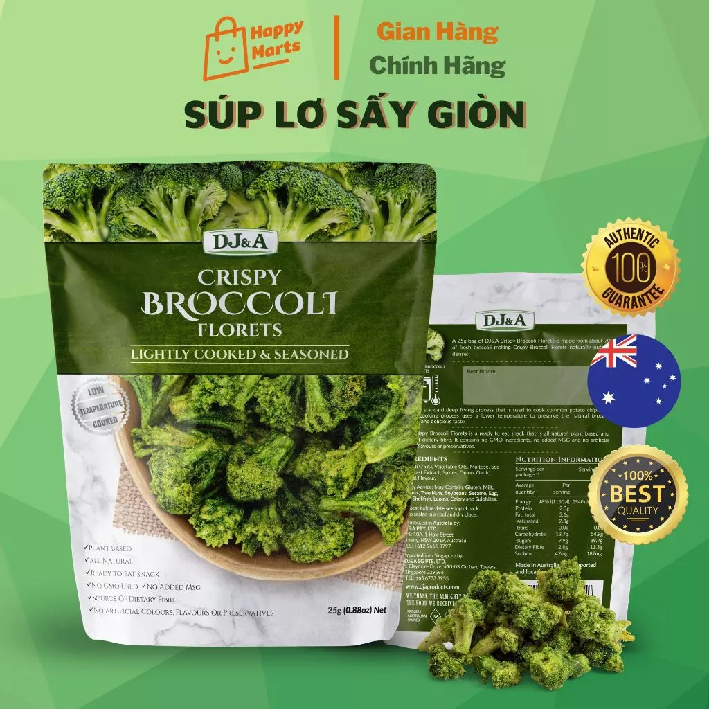 DJ&A オーストラリア産 サクサクブロッコリー 25g - ヘルシーオフィススナック、ダイエットにも！