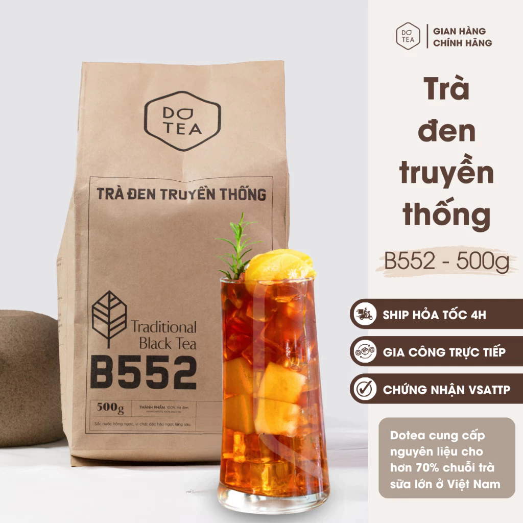 Dotea B552 伝統黒茶 - 特徴的な渋みと奥深い甘み - ミルクティー用高品質茶葉 500g