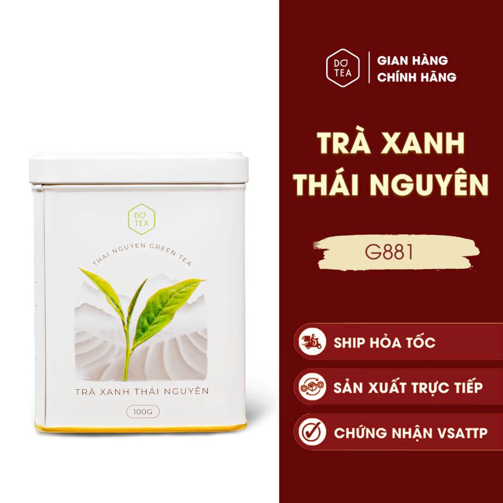 Dotea タイグエン緑茶 G881 缶入り 100g – 豪華ギフト、爽やかな渋みと奥深い甘み