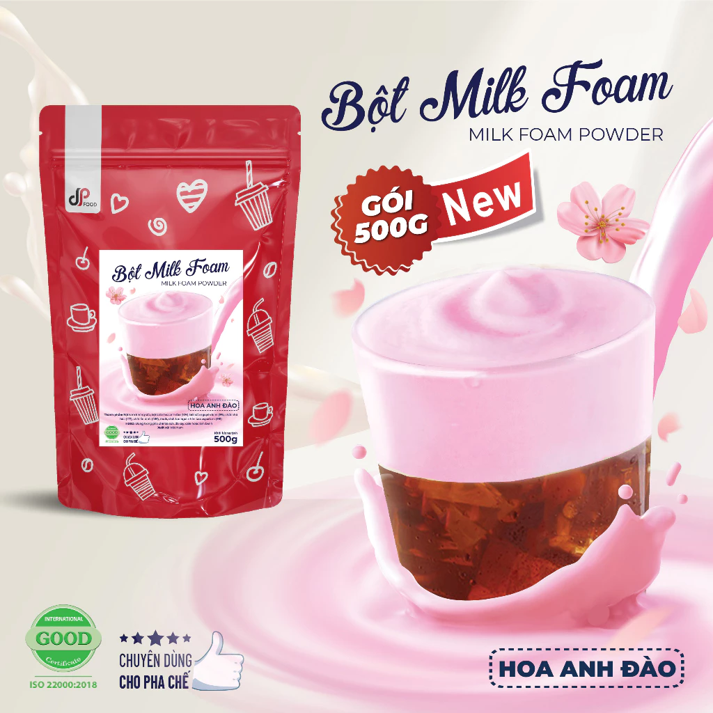 DPフード 桜ミルクフォームパウダー 500g – ほんのり桜香る、甘じょっぱいクリーム