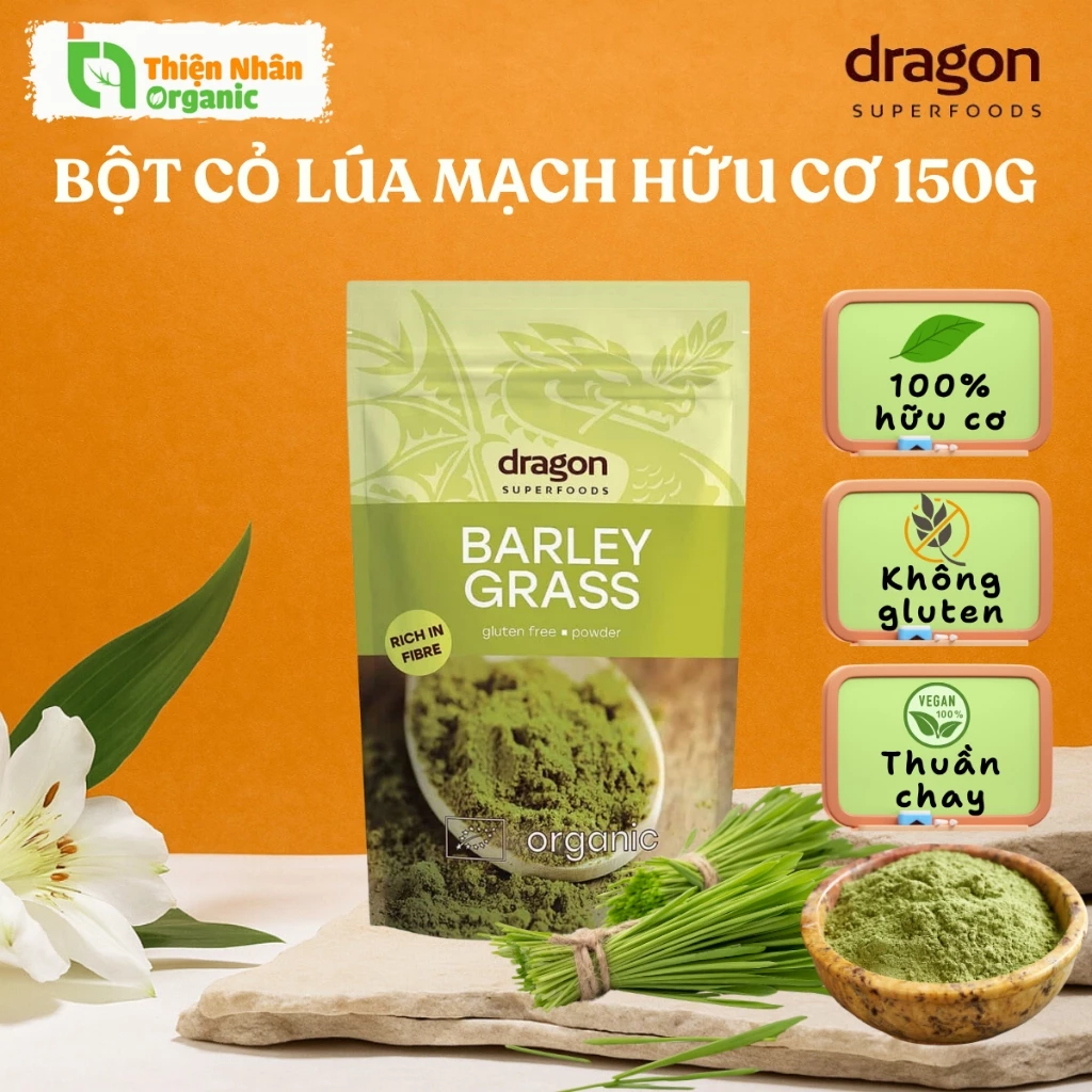 ドラゴン・スーパーフーズ 有機大麦若葉パウダー 150g - バーリーグラス