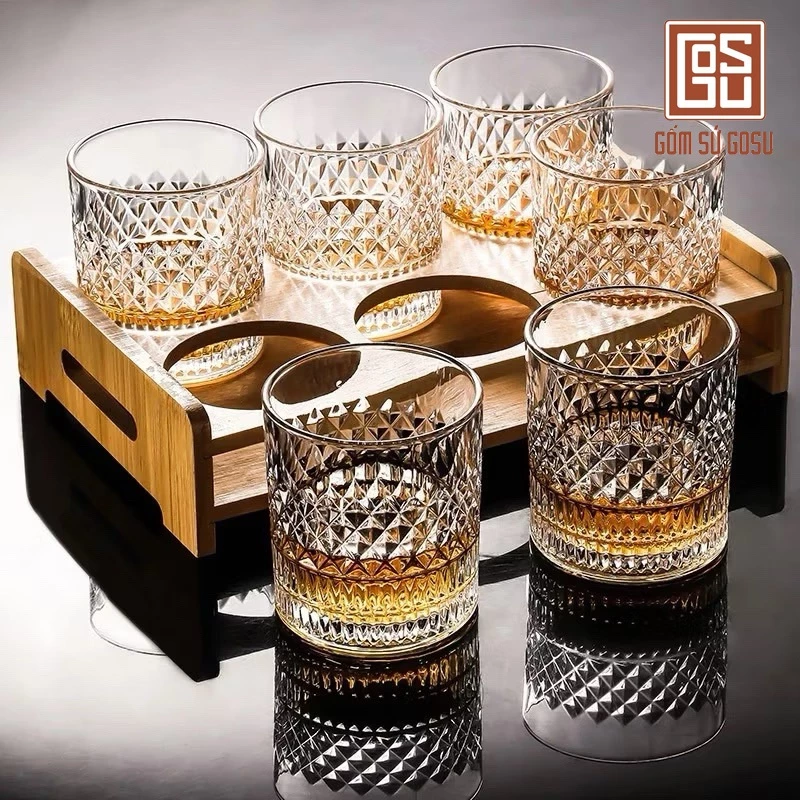 DSKB103-2B Gosu 高級クリスタルグラス 340ml 6個セット 透明 安全 モダンデザイン