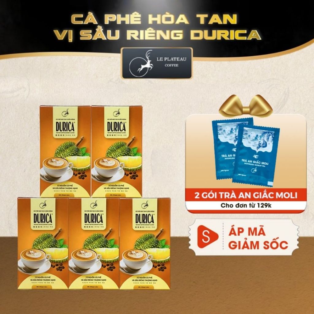DURICA LE PLATEAU COFFEE Durica Durian Coffee 5 Box Special Aroma Convenient Instant Coffee 200g x 5 boxes Le Plateau Coffee