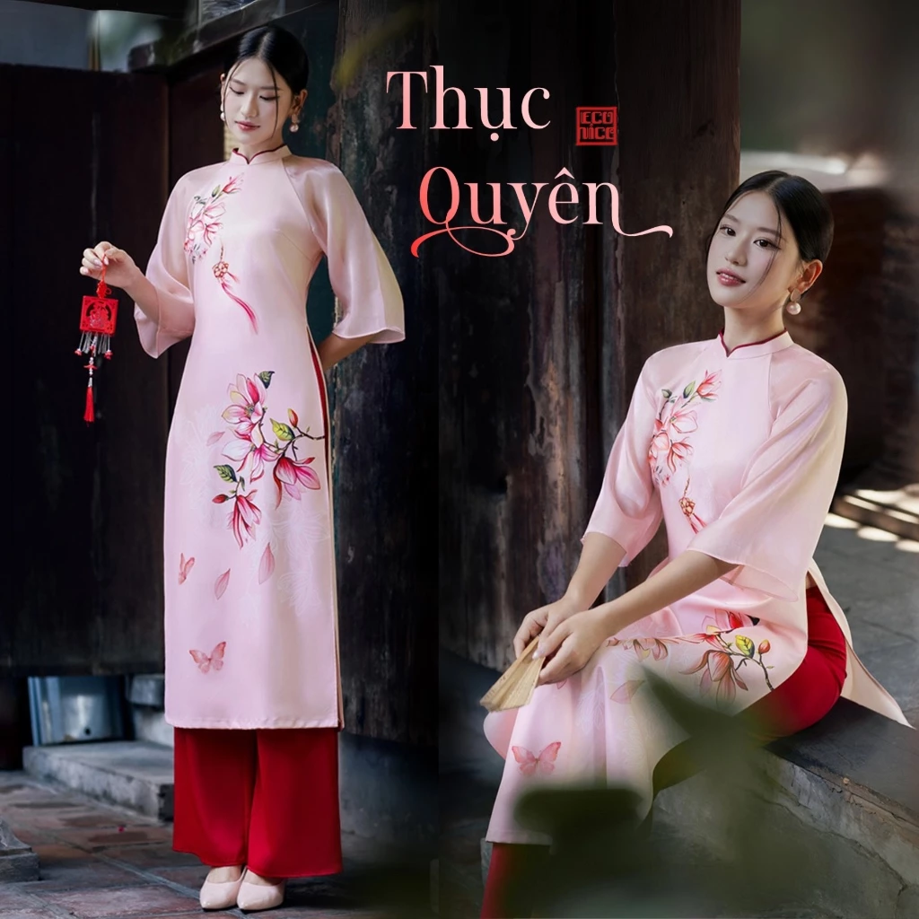 Econice アオザイ 現代柄 高級レディース伝統衣装 Lサイズ (55-62kg) - お祭り・お祝い・イベントに