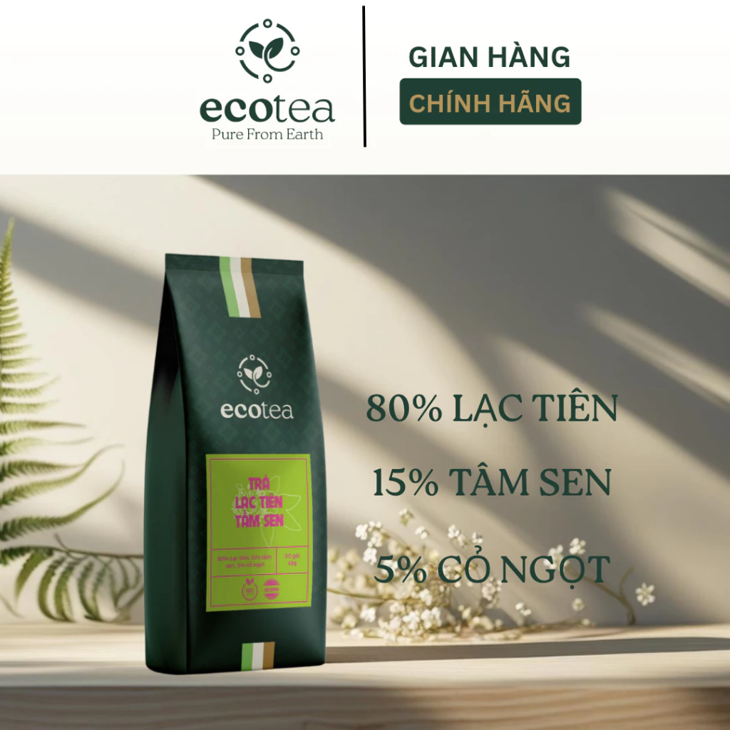 「Ecotea」安眠・快眠サポート ラクティエン＆ハスの実ブレンドティー - 血圧安定 - 30ティーバッグ入 (3g x 30袋)