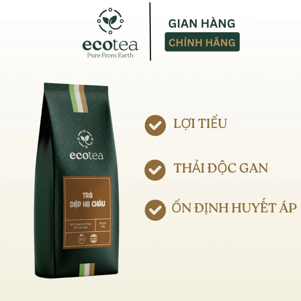 Ecotea メギハギ茶 (Diệp Hạ Châu) – 肝臓デトックス・利尿・血圧安定サポート | 30ティーバッグ