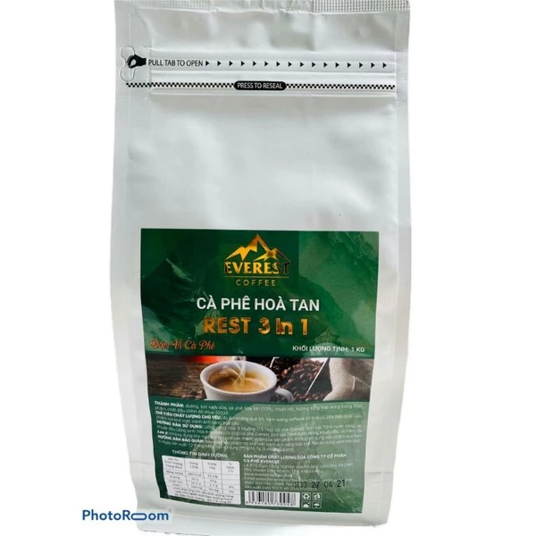 エベレスト 3in1 インスタントコーヒー ジッパー袋 1kg - 濃厚コーヒー風味