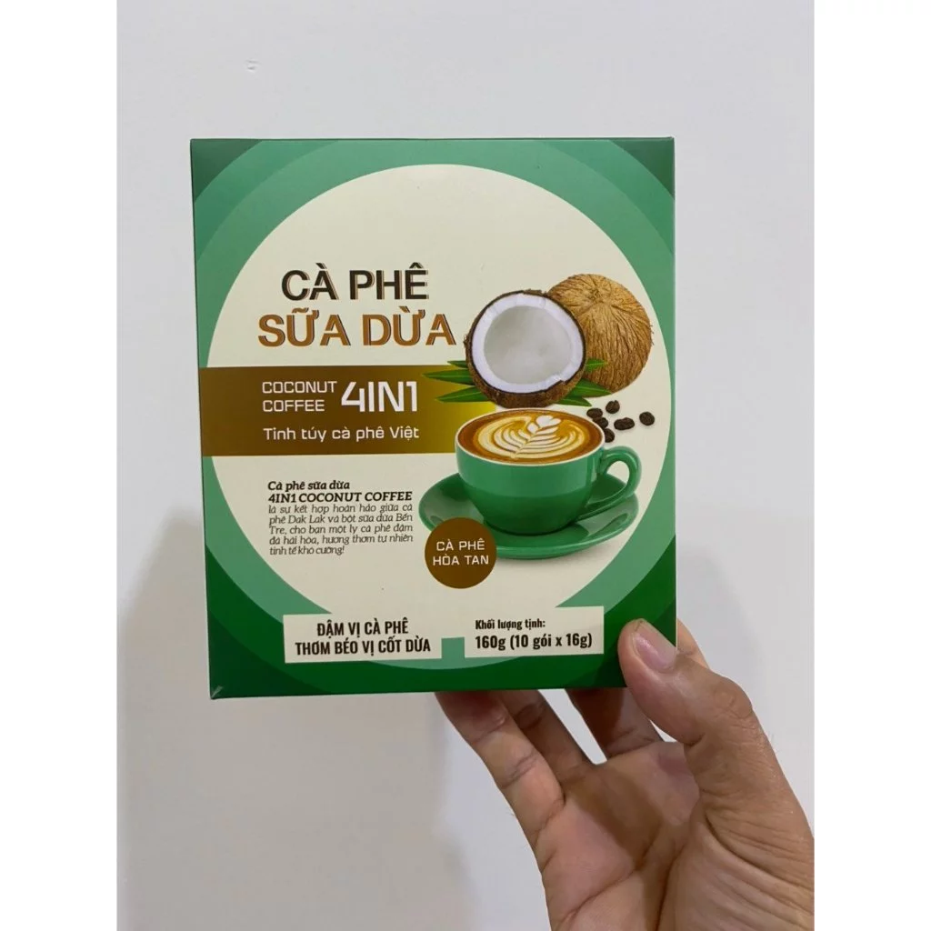 エベレストコーヒー ココナッツミルクコーヒー 4in1 – 濃厚ココナッツ風味インスタントコーヒー (10袋入り)