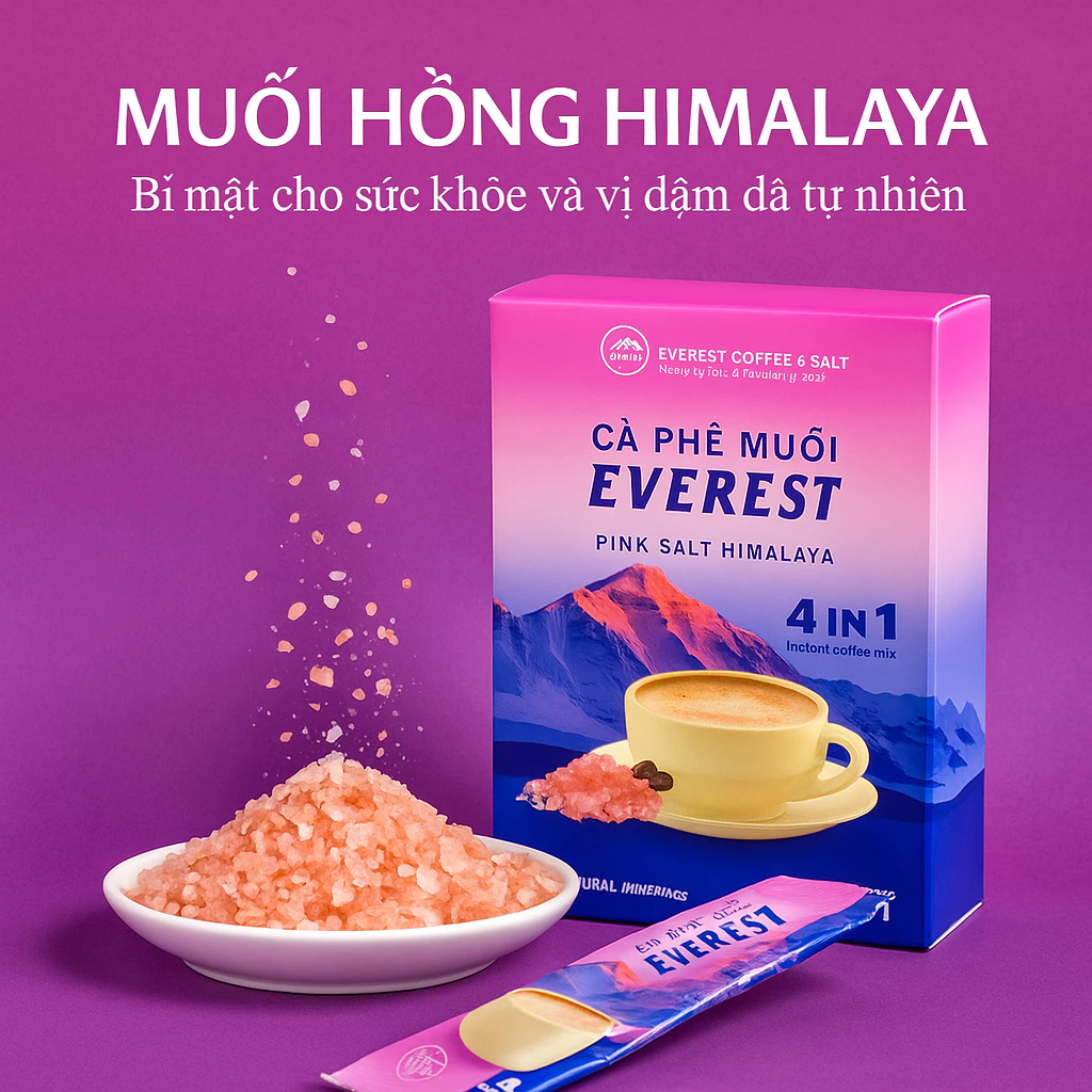 エベレストコーヒーM3：ヒマラヤピンクソルト＆濃厚インスタントコーヒー【ミネラル豊富・便利】