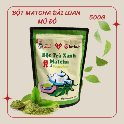 エバースタイル 赤い帽子抹茶パウダー 500g – ドリンクやスイーツに最適、鮮やかな色と豊かな風味