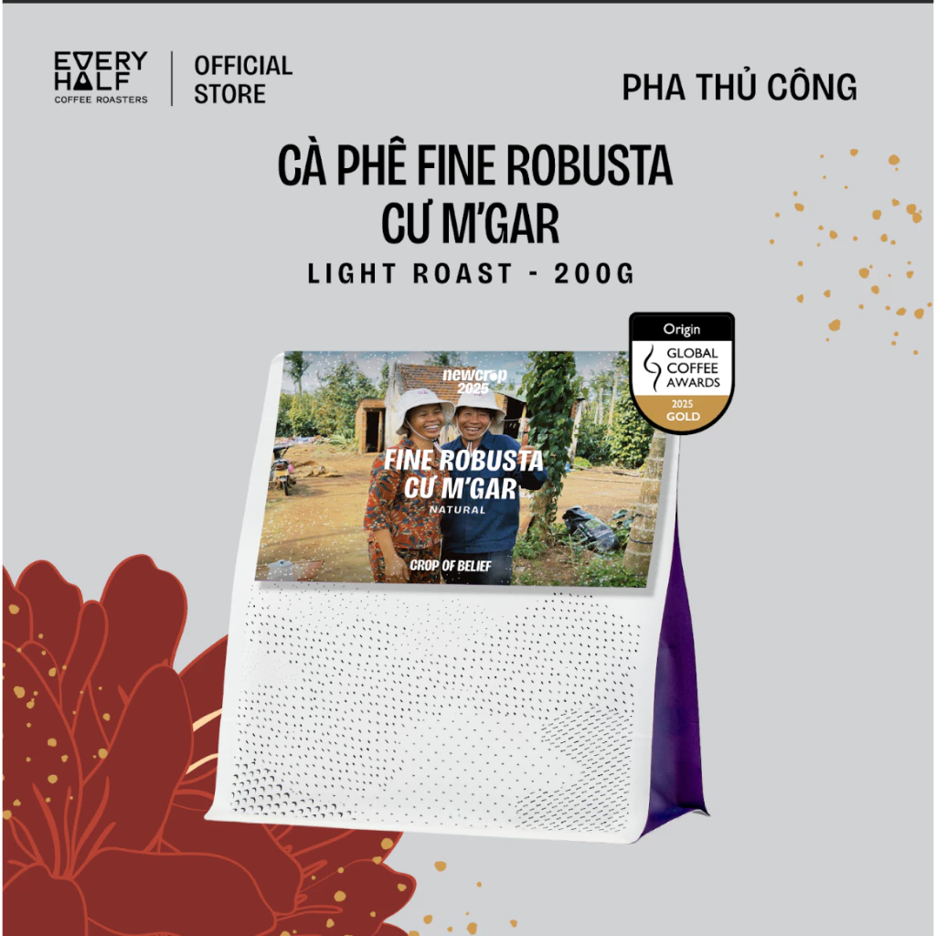 Every Half 2025年ニュークロップ ク・ムガ産 スペシャルティ・ファインロブスタ 200g プアオーバー用コーヒー粉