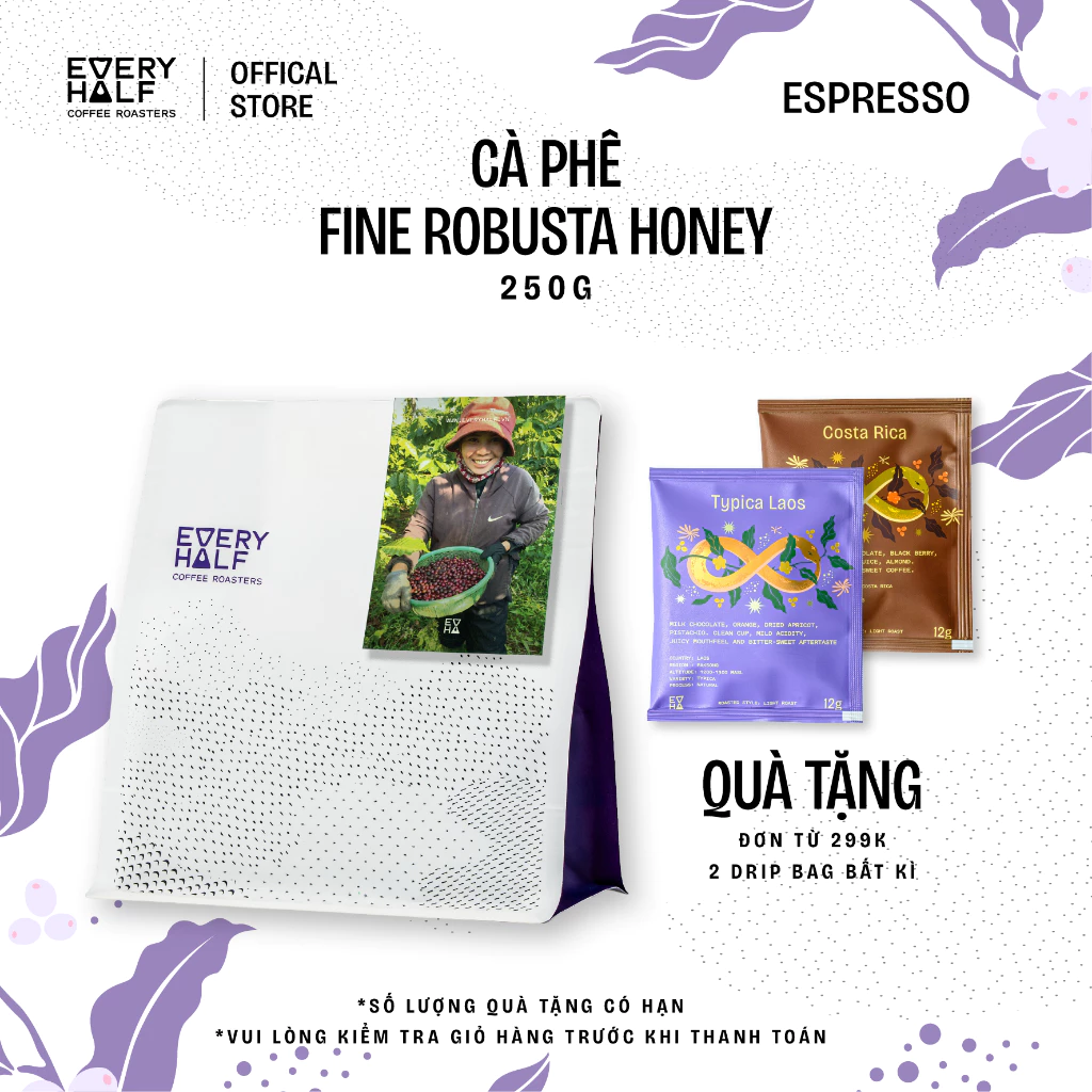 Every Half Coffee Roasters ベトナム産スペシャルティ ファインロブスタ ハニープロセス エスプレッソ用挽き豆 250g