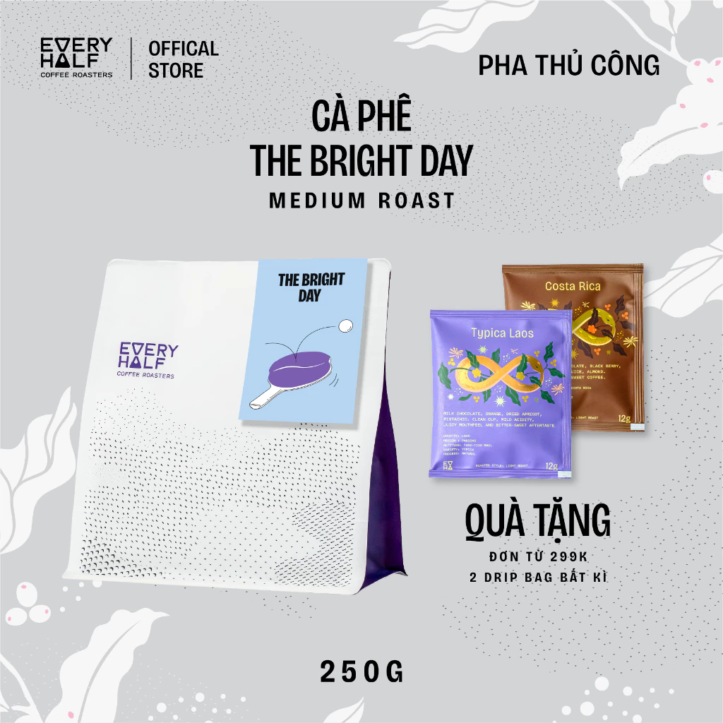 Every Half「The Bright Day」スペシャルティアラビカ 挽き済みコールドブリュー用ミディアムローストコーヒー粉 - 250g
