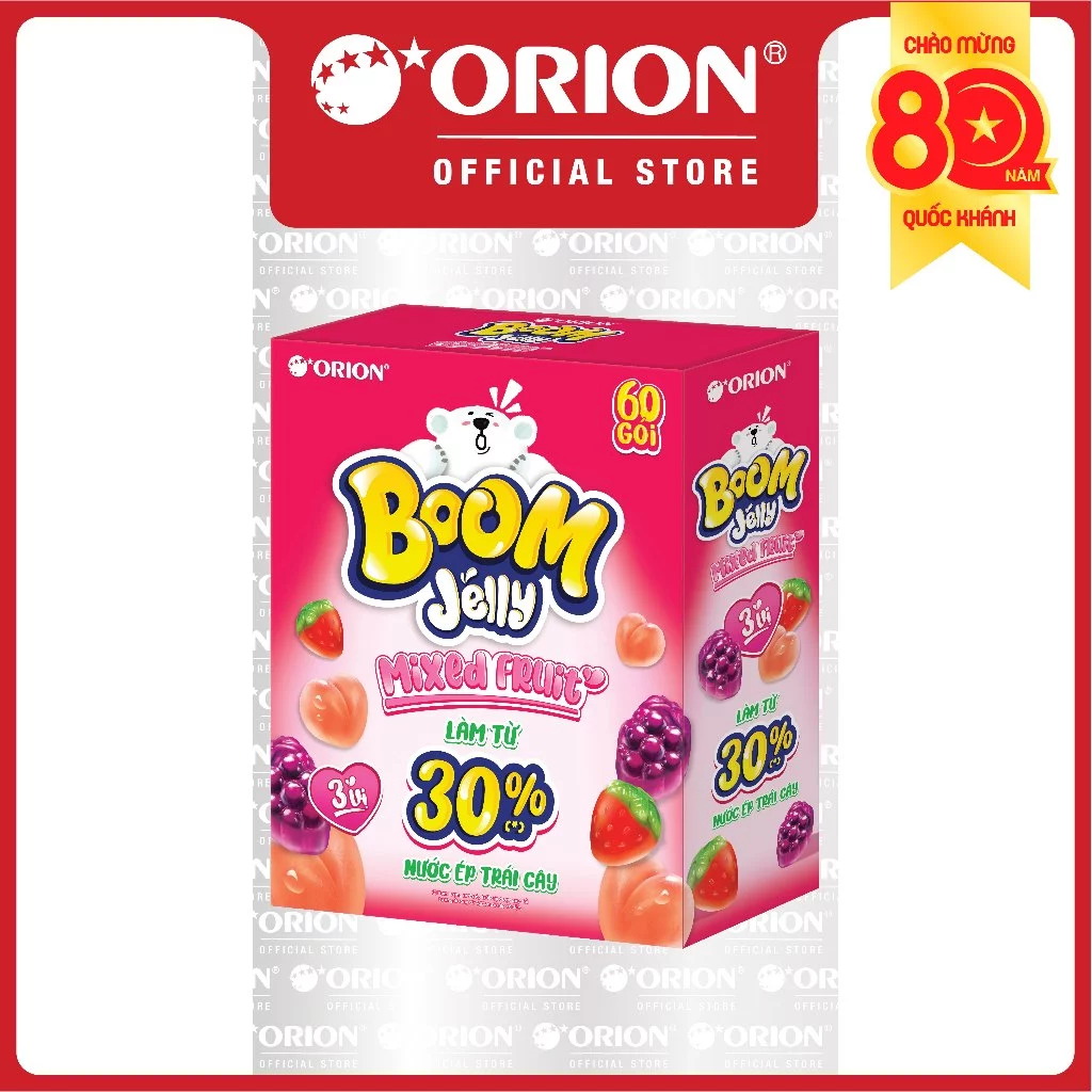 【独占販売】オリオン ブームゼリー ミックスフレーバー グミ・ゼリー 60袋入り (750g)