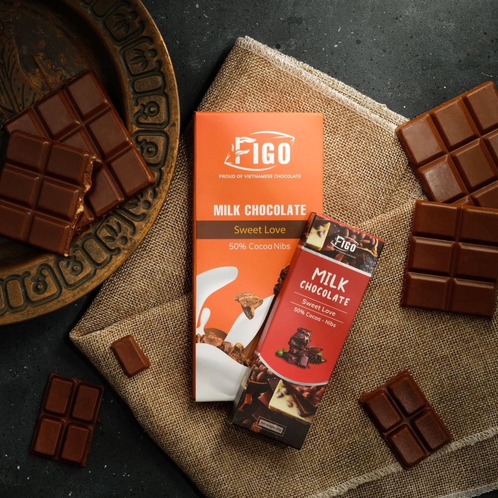 フィゴ ミルクチョコレート カカオニブ入り スイートラブ 50g