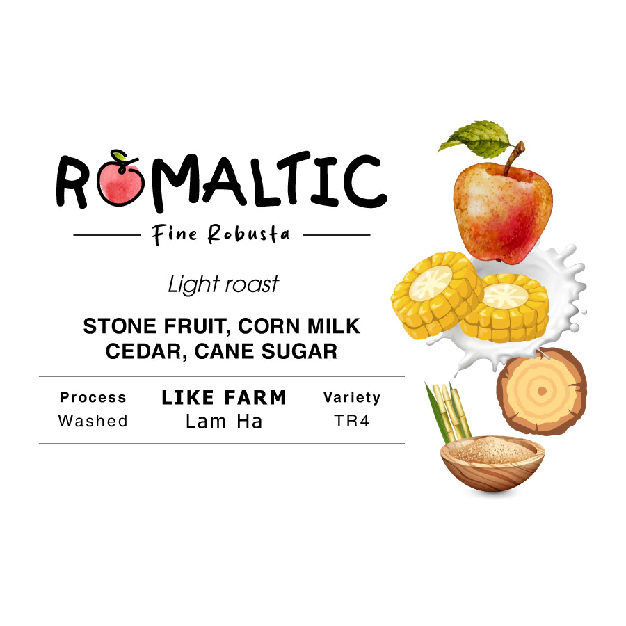 ファインロブスタ ROMALTIC (ロマルティック) FW (完全水洗式) スペシャルティコーヒー Like Farm ラムハ産 - G.O Cafe Roastery 500gパック