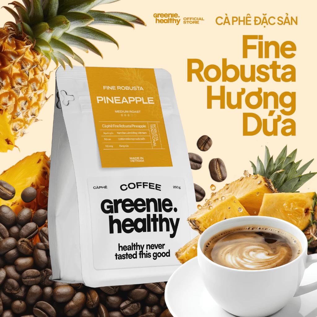 ベトナム産ファインロブスタ スペシャルティコーヒー粉 パイナップルアロマ 250g - 魅惑の余韻、フィン式抽出ミディアムロースト