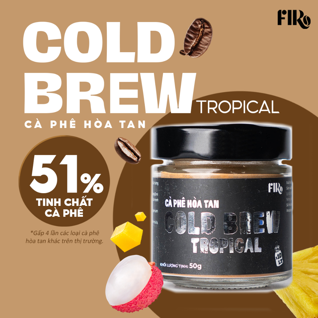 FIRO Cold Brew Tropical インスタントコーヒー トロピカルフレーバー 50g ベトナム製