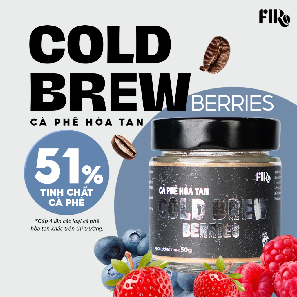 FIRO Cold Brew Berries コーヒー 51% 高級ロブスタエキス フルーツ風味 50g ベトナム製