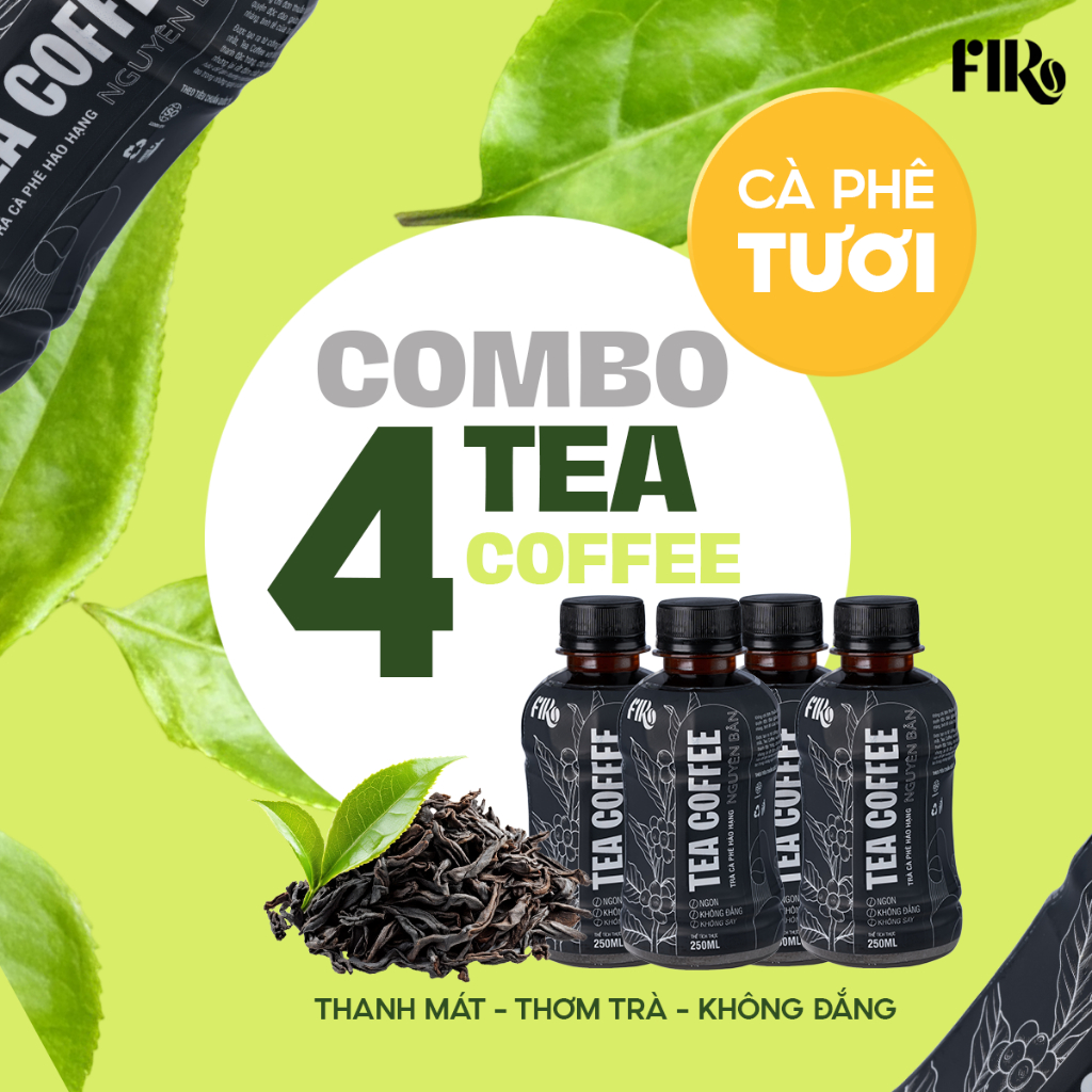 FIRO Tea Coffee Cà phê cold brew đóng chai vị trà & cà phê 250ml combo 4 chai 低糖 健康的 250ml FIRO