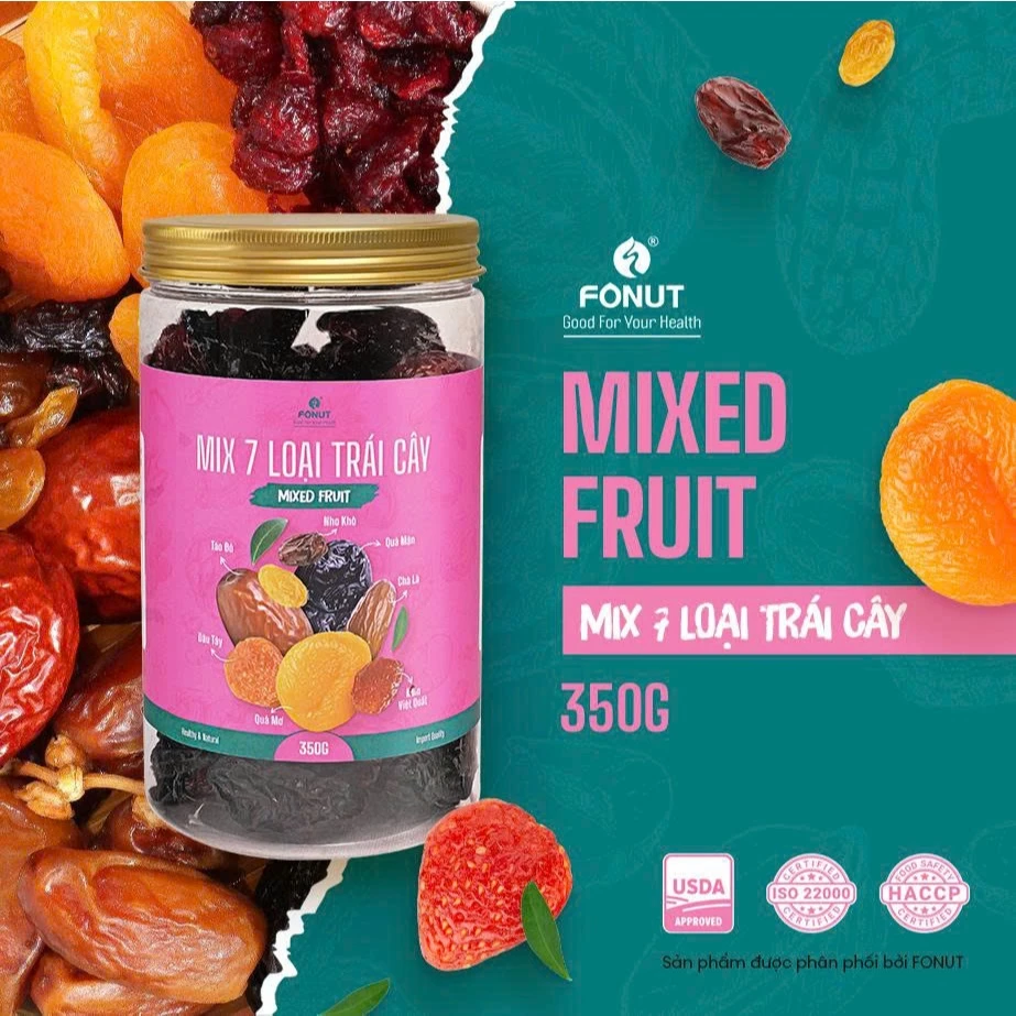 Fonut 7種ミックスドライフルーツ 350g 砂糖不使用 妊婦向け ヘルシースナック 栄養豊富