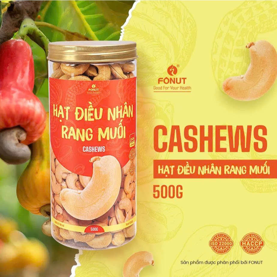 フォナット ビンフック産 塩ローストカシューナッツ (ホール・殻なし) 500g